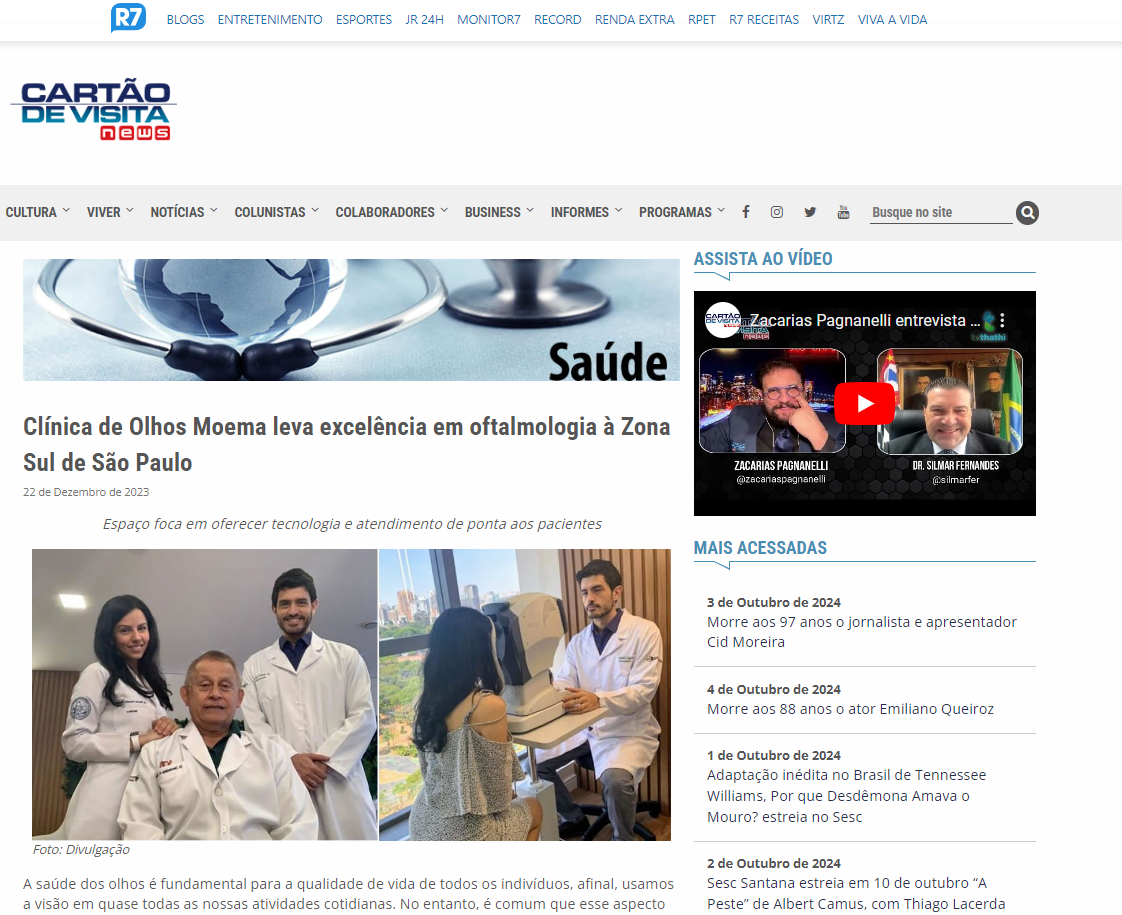 Clínica de Olhos na mídia