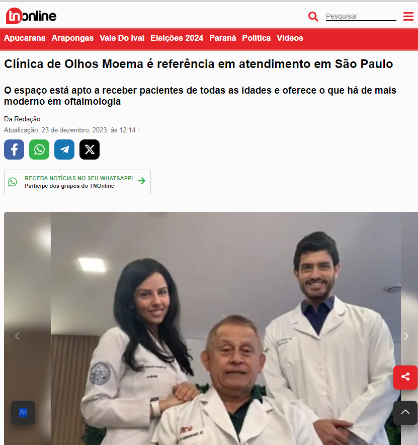 Clínica de Olhos na mídia